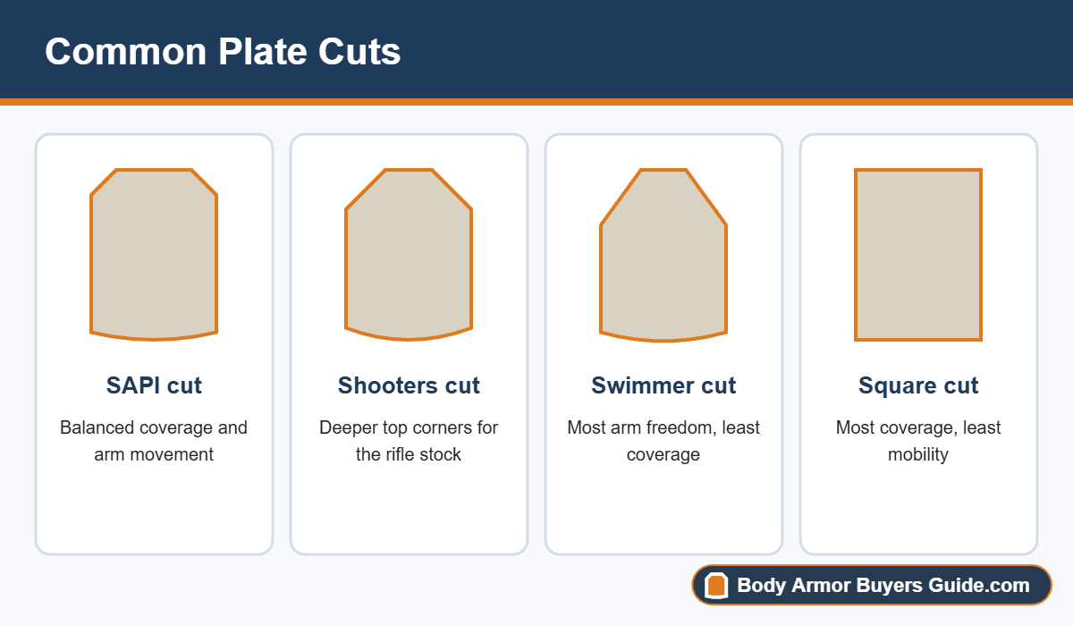 SAPI, shooters, swimmer and square cut armor plates