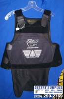Soft body armor vest on a hanger